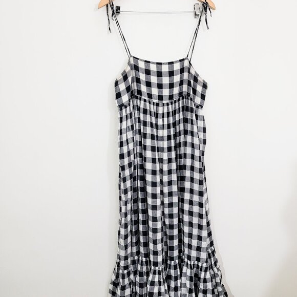 THE GREAT. The Dainty Dress in Black White Gingham 3 Large - Picture 2 of 10